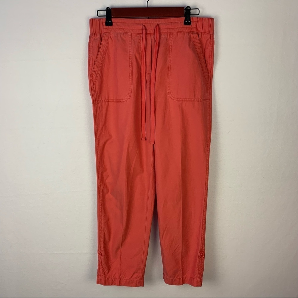 Talbots Red Cropped Pull On Drawstring Pants